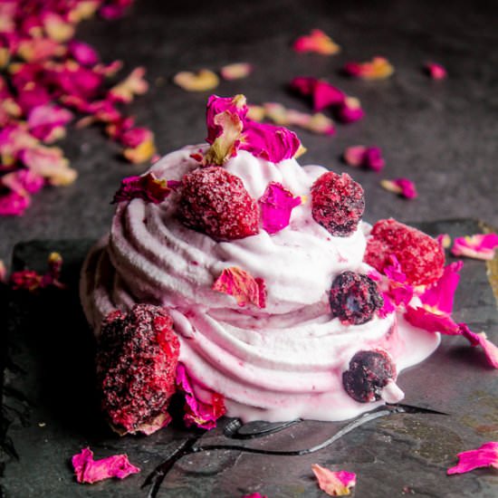 Keto Rose Water Berry Ice Cream - Recipe photo by LowCarb Abode