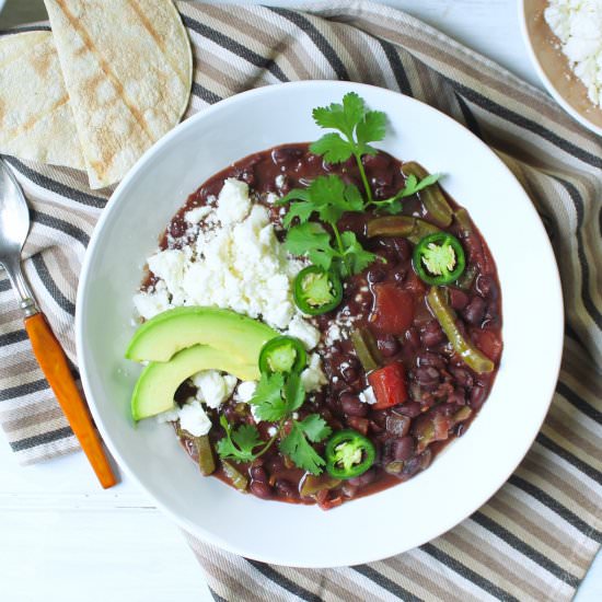 Black Bean Nopalito Soup - Recipe photo by the good eats co