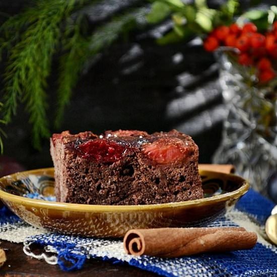 Chocolate plum cake - Recipe photo by Justynaaa