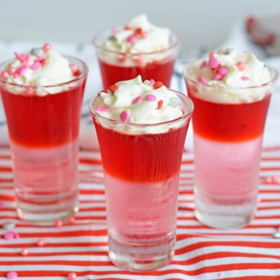 Valentine’s Day Jello Shots - Recipe photo by CrayonsAndCravings