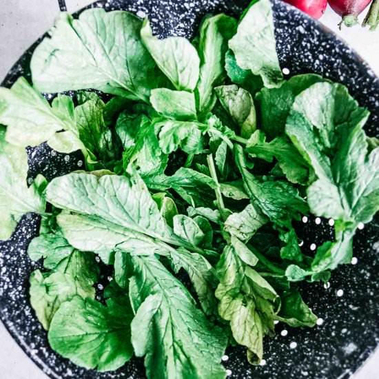 How to Wash Radish Leaves - Recipe photo by forkintheroad