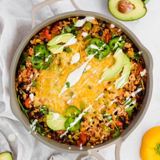 Cheesy Mexican Chicken Skillet - Recipe photo by apaigeofpositivity