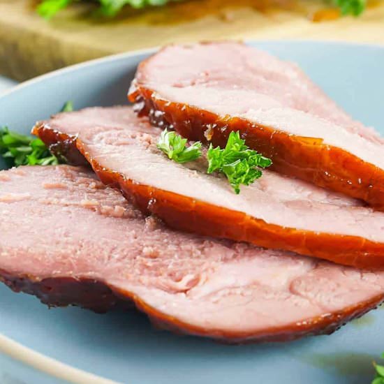 Smoked Ham with Bourbon Glaze - Recipe photo by SundaySupper