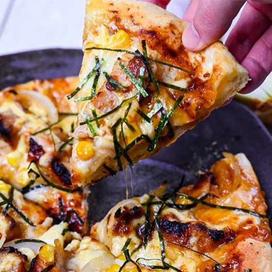 Japanese Teriyaki Chicken Pizza - Recipe photo by Sudachi Recipes