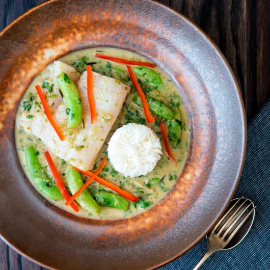 Thai Green Fish Curry with Cod Loin - Recipe photo by Brian Jones
