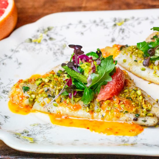 Pistachio Crusted Branzino - Recipe photo by a zest for life