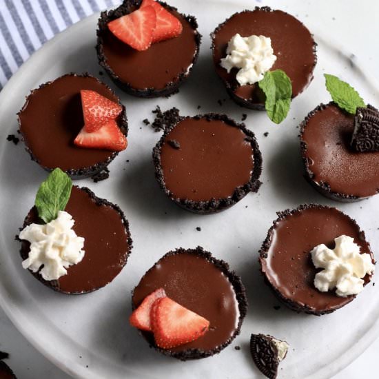Vegan No Bake Chocolate Tarts - Recipe photo by My Life After Dairy