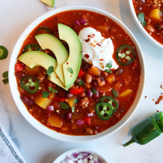 Turkey Chili With Butternut Squash - Recipe photo by StaceyLives