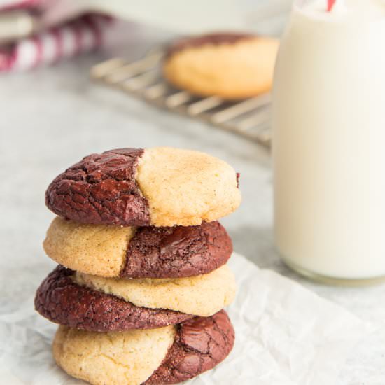 Red Velvet Snickerdoodle Brookies - Recipe photo by senseandedibility