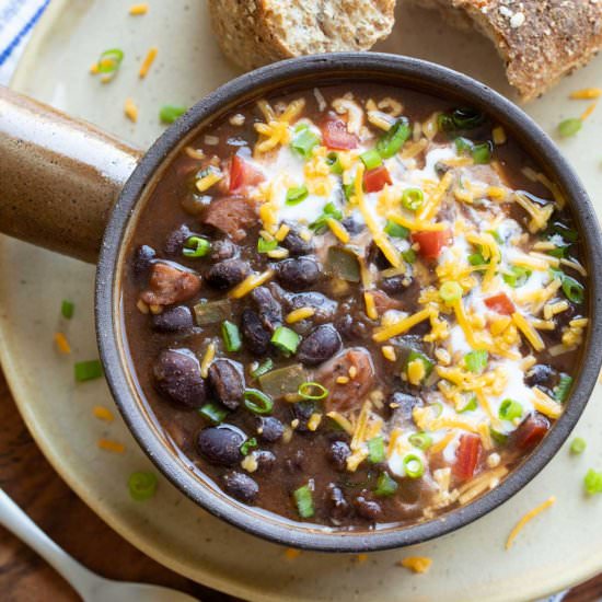 Instant Pot Black Bean Soup - Recipe photo by Two Healthy Kitchens