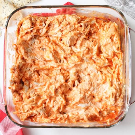 Four Ingredient Buffalo Chicken Dip - Recipe photo by blessthismeal