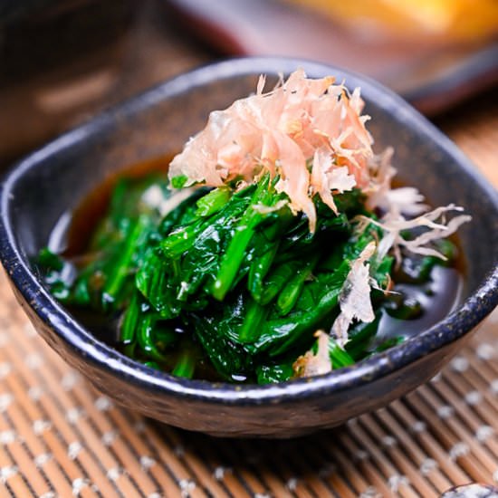Japanese Spinach Salad (Ohitashi) - Recipe photo by Sudachi Recipes