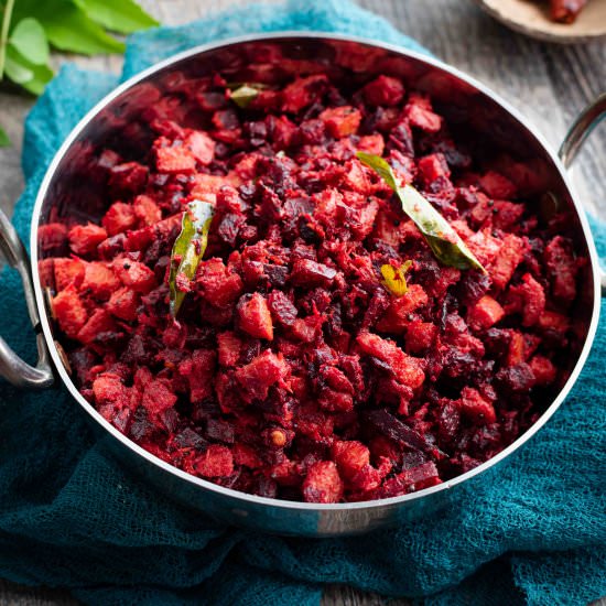 Beetroot Carrot Thoran / Stir Fry - Recipe photo by pepperdelight