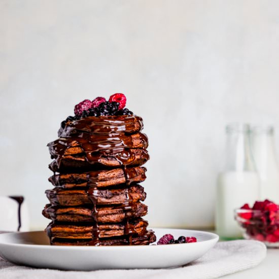 Chocolate Pancakes - Recipe photo by ScienceandCrumbs