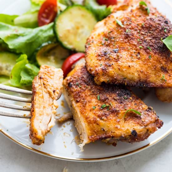 Zesty Baked Chicken Thighs - Recipe photo by garlic and zest