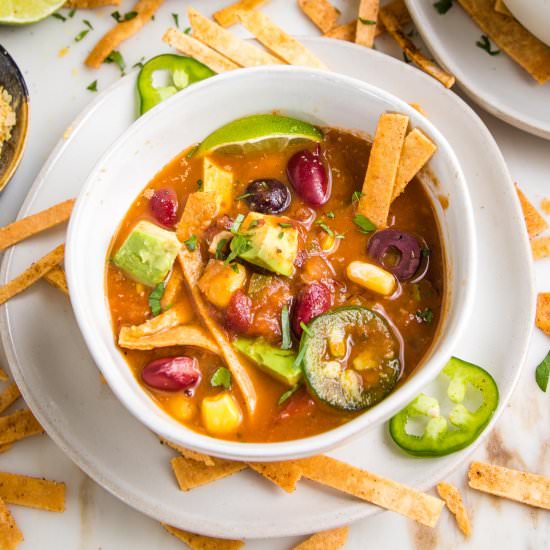 Vegan Taco Soup - Recipe photo by Debra Klein