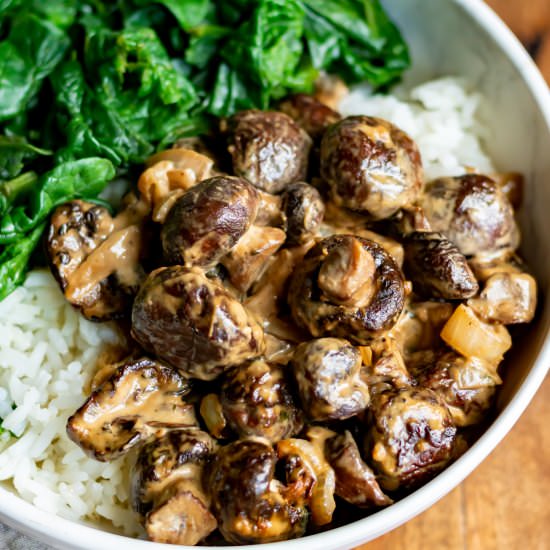Miso Mushrooms - Recipe photo by yousaypotatoes
