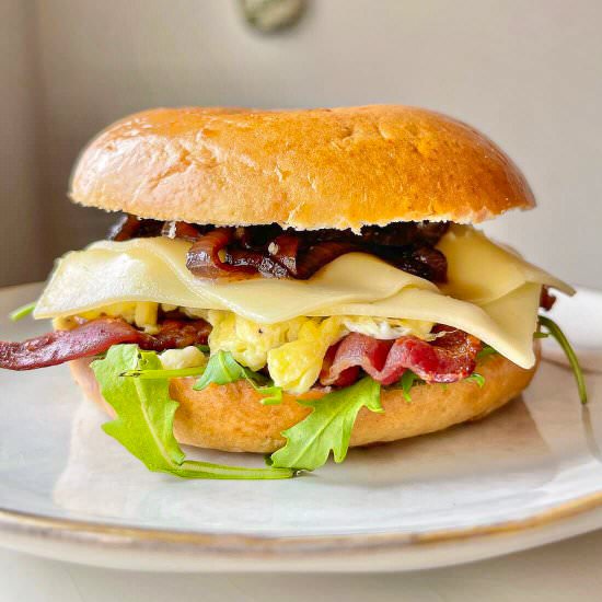 Bacon, Egg and Cheese Bagel - Recipe photo by gingerandseasalt