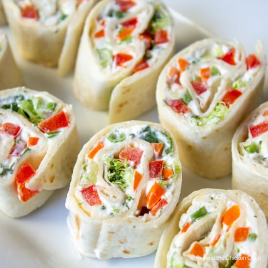 Veggie Pinwheels - Recipe photo by BeyondtheCoop