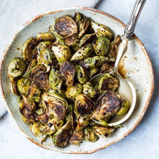 Balsamic Glazed Brussels Sprouts - Recipe photo by Chef Molly