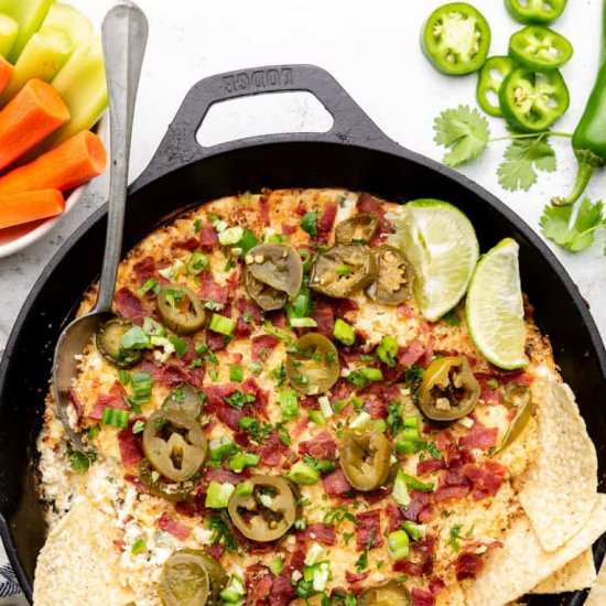 Light Jalapeño Popper Dip - Recipe photo by erinliveswhole