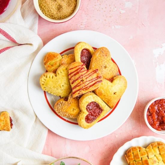Strawberry heart hand pies - Recipe photo by Annikaeats
