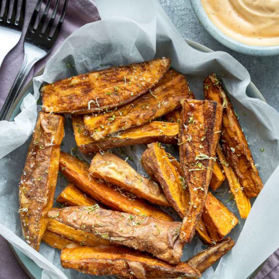 Sweet Potato Wedges with Lime - Recipe photo by Sixhungryfeet