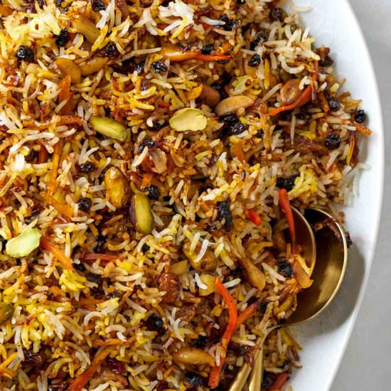 Shirin Polo – Persian Jeweled Rice - Recipe photo by proportionalplate