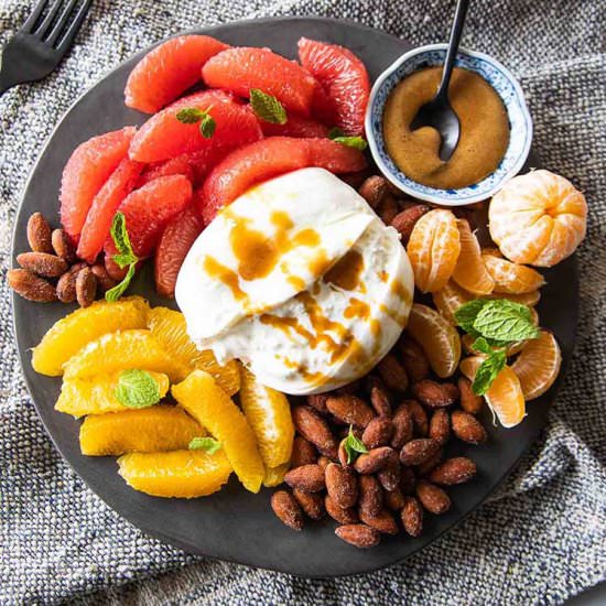 Winter Fruit Burrata Appetizer - Recipe photo by lucismorsels