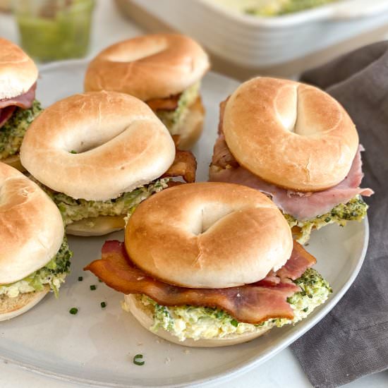 Vegetable Quiche Breakfast Bagels - Recipe photo by Nictastingspoon