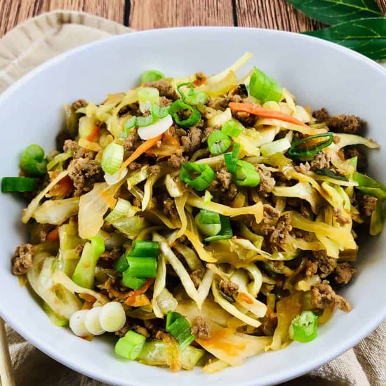 Keto Egg Roll in a Bowl Recipe - Recipe photo by SundaySupper
