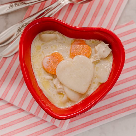 Heart-Shaped Chicken & Dumplings - Recipe photo by House of Elyn Ryn