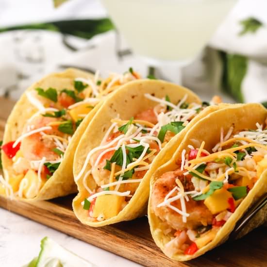 Crispy Fried Shrimp Tacos - Recipe photo by Grits and Pinecones