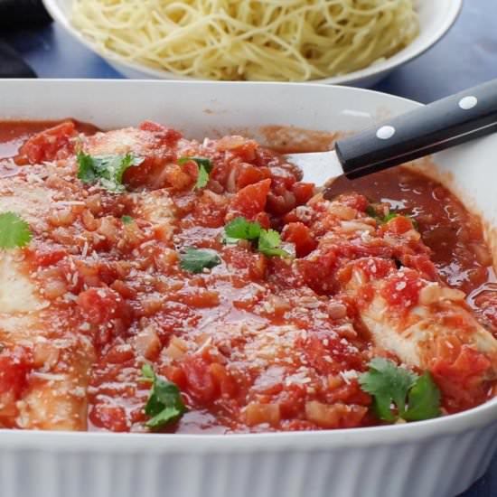 Baked Chicken Cacciatore - Recipe photo by Food Meanderings