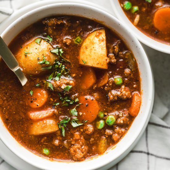 Beef and Vegetable Soup - Recipe photo by TheBetteredBlondie