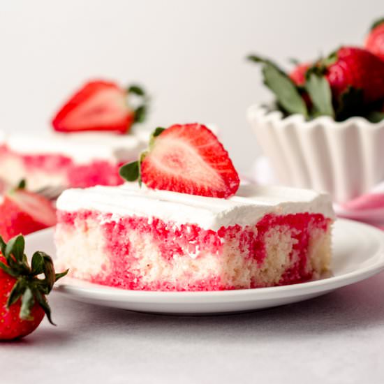 strawberry poke cake - Recipe photo by freshaprilflours