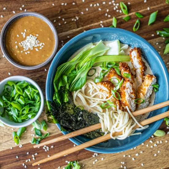 COCONUT RAMEN WITH KATSU CHICKEN - Recipe photo by TaylahsKitchen