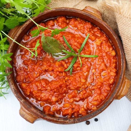 Chickpea Ragù - Recipe photo by aVegTasteFromAtoZ