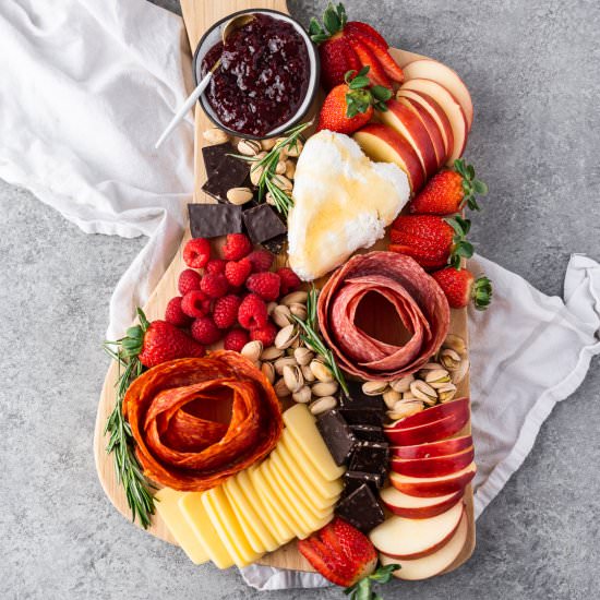 Valentine's Day Charcuterie Board - Recipe photo by chelseajoyeats