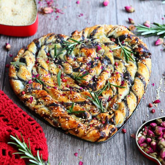 Easy Puff Pastry Heart with Poppy a - Recipe photo by angiesrecipes