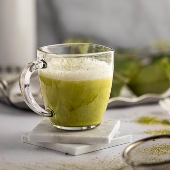 Almond Milk Matcha Latte - Recipe photo by The Littlest Crumb