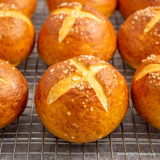 Pretzel Rolls - Recipe photo by BeyondtheCoop