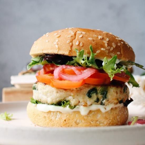 Spinach & Feta Turkey Burgers - Recipe photo by thefigjar