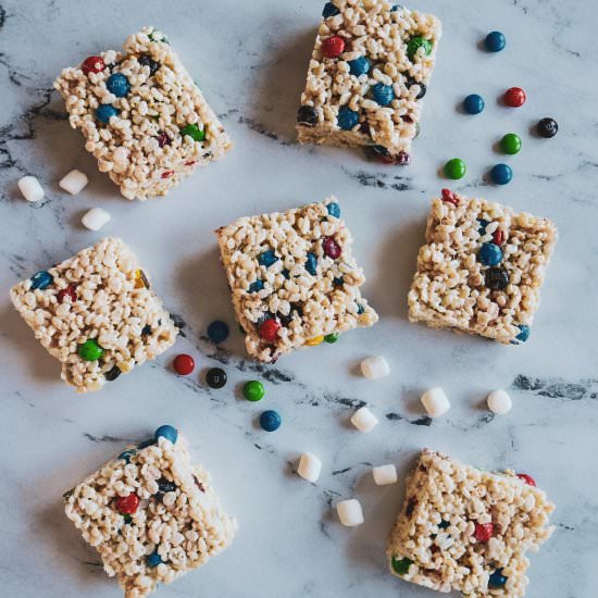 M&M Rice Krispie Treats - Recipe photo by gastronotherapy