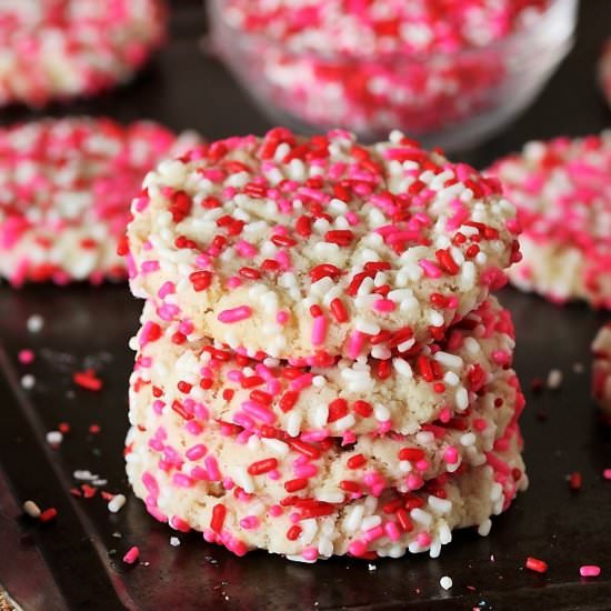 Valentine's Sprinkle Sugar Cookies - Recipe photo by thekitchenismyplayground