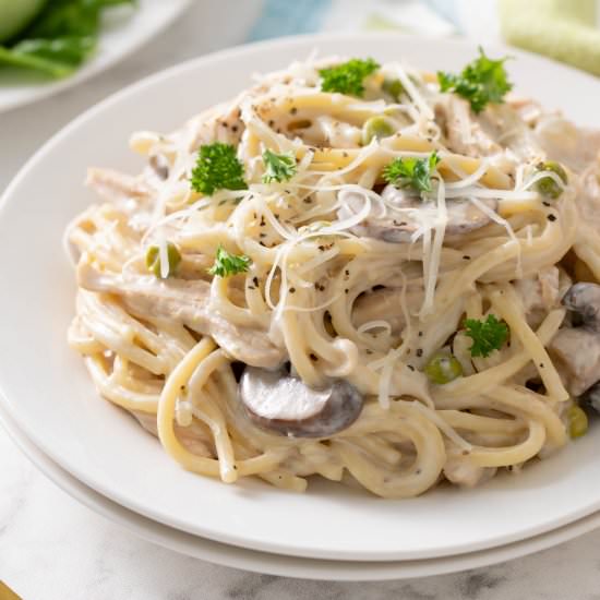 easy chicken tetrazzini - Recipe photo by The Blond Cook