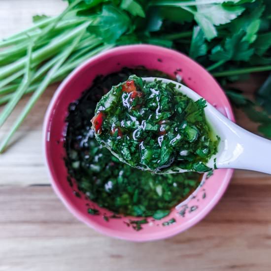 Chimichurri Everything Sauce - Recipe photo by cocoaandsalt