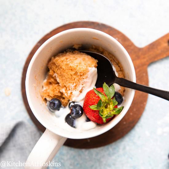 Oatmeal Mug Cake - Recipe photo by kitchenathoskins