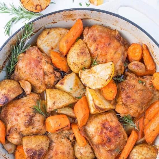 Rosemary Garlic Chicken Thighs - Recipe photo by beyondthenoms