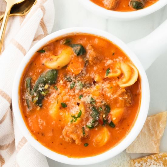 Creamy Tortellini Soup - Recipe photo by beyondthenoms